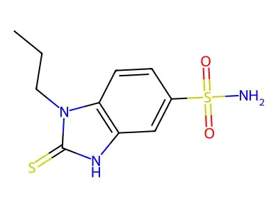 2-mercapto-1-propyl-1H-benzimidazole-5-sulfonamide structure