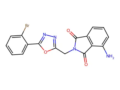 4-Amino-2-[[5-(2-bromophenyl)-1,3,4-oxadiazol-2-yl]methyl]isoindole-1,3-dione structure