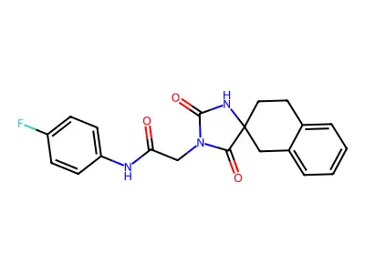 2-(2,5-Dioxo-3',4'-dihydro-1'H-spiro[imidazolidine-4,2'-naphthalen]-1-yl)-N-(4-fluorophenyl)acetamide structure
