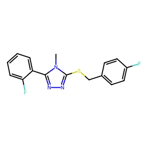 3-(2-Fluorophenyl)-5-[(4-fluorophenyl)methylsulfanyl]-4-methyl-1,2,4-triazole structure