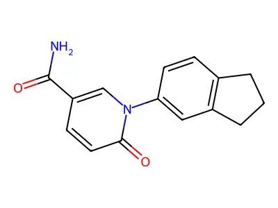 N-(2,3-dihydro-1H-inden-5-yl)-6-oxo-1H-pyridine-3-carboxamide structure