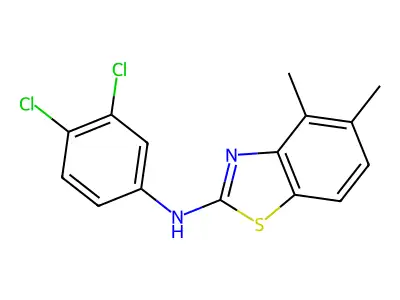 N-(3,4-dichlorophenyl)-4,5-dimethyl-1,3-benzothiazol-2-amine structure