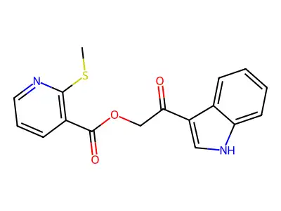 2-(1H-Indol-3-yl)-2-oxoethyl 2-(methylthio)nicotinate structure