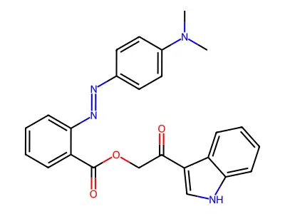 Benzoic acid, 2-[2-[4-(dimethylamino)phenyl]diazenyl]-, 2-(1H-indol-3-yl)-2-oxoethyl ester structure