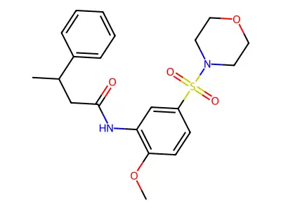 N-(2-methoxy-5-morpholin-4-ylsulfonylphenyl)-3-phenylbutanamide structure