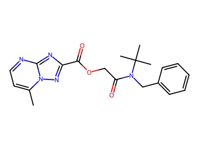 [2-[benzyl(tert-butyl)amino]-2-oxoethyl] 7-methyl-[1,2,4]triazolo[1,5-a]pyrimidine-2-carboxylate structure