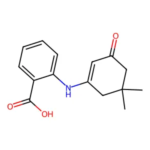 2-[(5,5-Dimethyl-3-oxocyclohex-1-en-1-yl)amino]benzoic acid structure