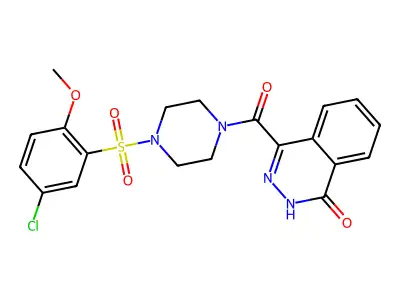 4-[4-(5-chloro-2-methoxyphenyl)sulfonylpiperazine-1-carbonyl]-2H-phthalazin-1-one structure