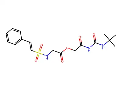 2-[(Tert-butylcarbamoyl)amino]-2-oxoethyl 2-(2-phenylethenesulfonamido)acetate structure
