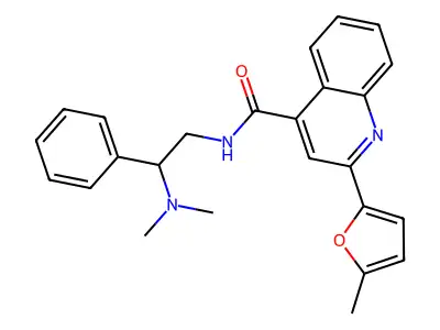N-[2-(dimethylamino)-2-phenylethyl]-2-(5-methylfuran-2-yl)quinoline-4-carboxamide structure