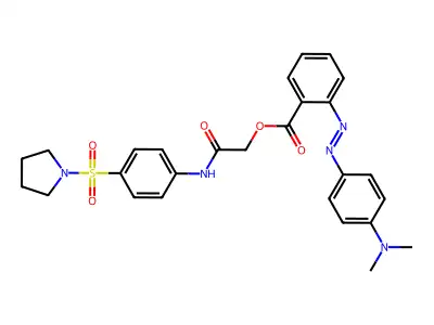 Benzoic acid, 2-[2-[4-(dimethylamino)phenyl]diazenyl]-, 2-oxo-2-[[4-(1-pyrrolidinylsulfonyl)phenyl]amino]ethyl ester structure