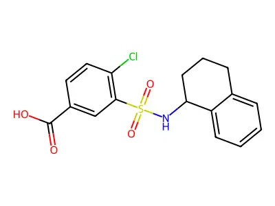 4-chloro-3-(1,2,3,4-tetrahydronaphthalen-1-ylsulfamoyl)benzoic Acid structure