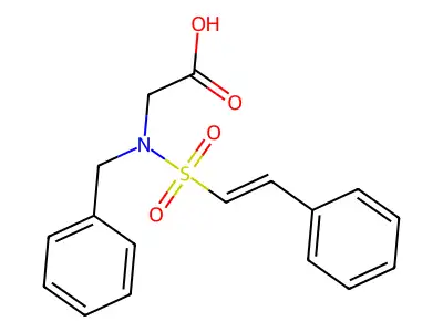 2-(N-benzyl2-phenylethenesulfonamido)acetic acid structure