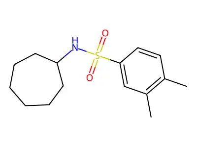 N-cycloheptyl-3,4-dimethylbenzenesulfonamide structure