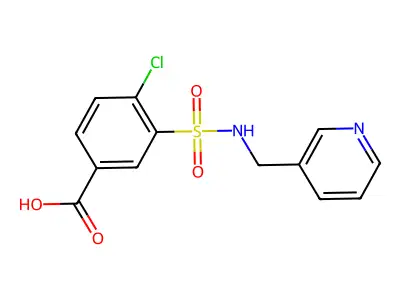 4-chloro-3-(pyridin-3-ylmethylsulfamoyl)benzoic Acid structure