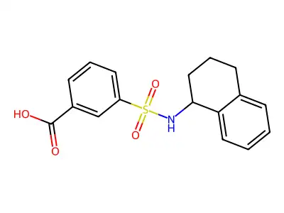 3-[(1,2,3,4-Tetrahydronaphthalen-1-yl)sulfamoyl]benzoic acid structure
