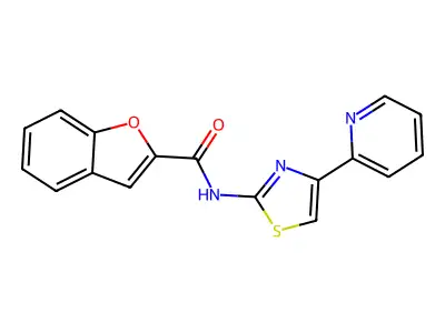 N-(4-pyridin-2-yl-1,3-thiazol-2-yl)-1-benzofuran-2-carboxamide structure