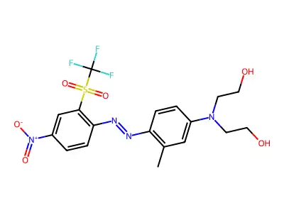 2-[N-(2-hydroxyethyl)-3-methyl-4-[[4-nitro-2-(trifluoromethylsulfonyl)phenyl]diazenyl]anilino]ethanol structure