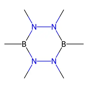 1,2,4,5,3,6-Tetrazadiborine, hexahydro-1,2,3,4,5,6-hexamethyl- structure