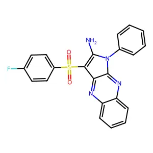 3-[(4-fluorophenyl)sulfonyl]-1-phenyl-1H-pyrrolo[2,3-b]quinoxalin-2-amine structure
