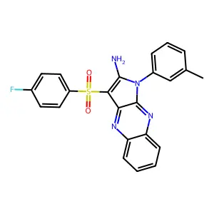3-[(4-fluorophenyl)sulfonyl]-1-(3-methylphenyl)-1H-pyrrolo[2,3-b]quinoxalin-2-amine structure