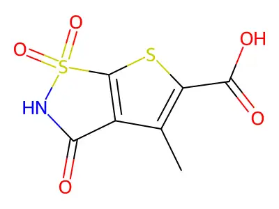 4-Methyl-1,1,3-trioxothieno(3,2-d)(1,2)thiazole-5-carboxylic acid structure