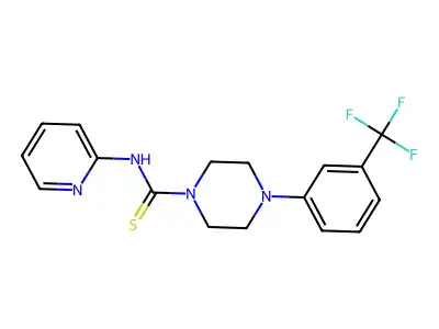 N-(pyridin-2-yl)-4-[3-(trifluoromethyl)phenyl]piperazine-1-carbothioamide structure