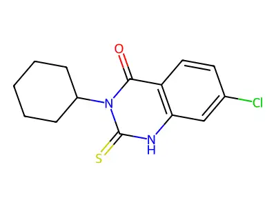 7-Chloro-3-cyclohexyl-2-sulfanyl-3,4-dihydroquinazolin-4-one structure