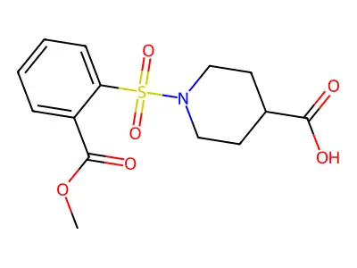 1-[2-(Methoxycarbonyl)benzenesulfonyl]piperidine-4-carboxylic acid structure