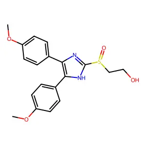4,5-Bis(4-methoxyphenyl)-2-(2-hydroxyethylsulfinyl)imidazole structure
