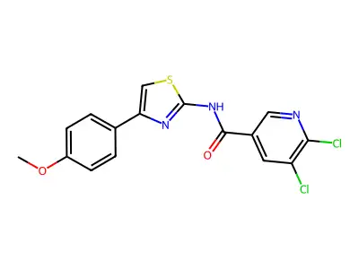 5,6-dichloro-N-[4-(4-methoxyphenyl)-1,3-thiazol-2-yl]pyridine-3-carboxamide structure