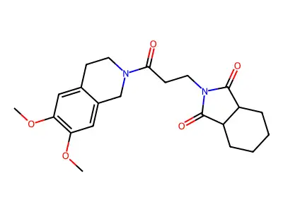 2-[3-(6,7-dimethoxy-3,4-dihydro-1H-isoquinolin-2-yl)-3-oxopropyl]-3a,4,5,6,7,7a-hexahydroisoindole-1,3-dione structure