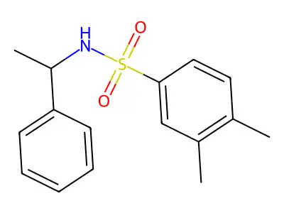 3,4-dimethyl-N-(1-phenylethyl)benzenesulfonamide structure