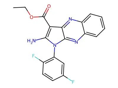ethyl 2-amino-1-(2,5-difluorophenyl)-1H-pyrrolo[2,3-b]quinoxaline-3-carboxylate structure