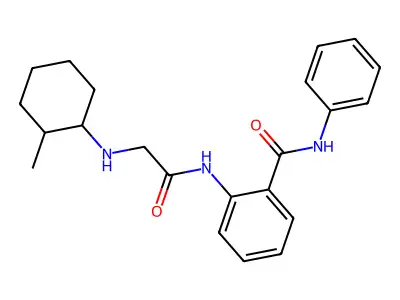 2-[[2-[(2-methylcyclohexyl)amino]acetyl]amino]-N-phenylbenzamide structure