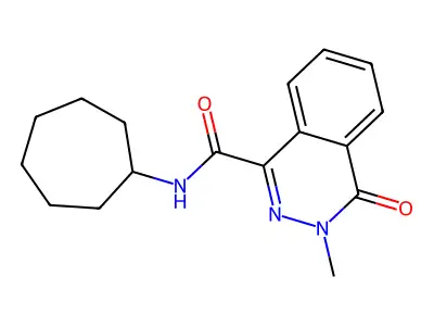N-cycloheptyl-3-methyl-4-oxo-3,4-dihydrophthalazine-1-carboxamide structure