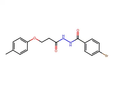 4-bromo-N'-[3-(4-methylphenoxy)propanoyl]benzohydrazide structure