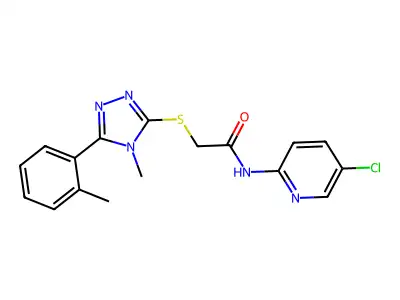 N-(5-chloropyridin-2-yl)-2-[[4-methyl-5-(2-methylphenyl)-1,2,4-triazol-3-yl]sulfanyl]acetamide structure