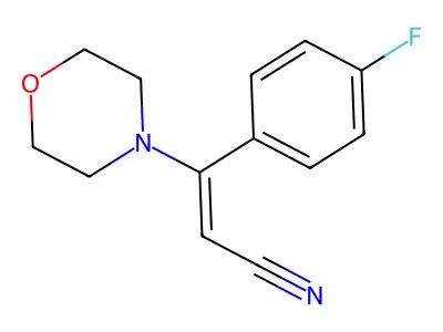 (Z)-3-(4-fluorophenyl)-3-morpholin-4-ylprop-2-enenitrile structure
