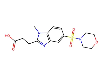 3-[1-methyl-5-(morpholine-4-sulfonyl)-1H-1,3-benzodiazol-2-yl]propanoic acid structure