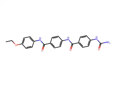 4-[[4-(carbamoylamino)benzoyl]amino]-N-(4-ethoxyphenyl)benzamide structure