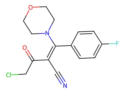 (2Z)-2-(chloroacetyl)-3-(4-fluorophenyl)-3-morpholin-4-ylacrylonitrile structure