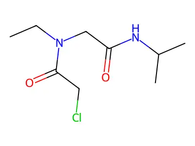 2-chloro-N-ethyl-N-{[(propan-2-yl)carbamoyl]methyl}acetamide structure
