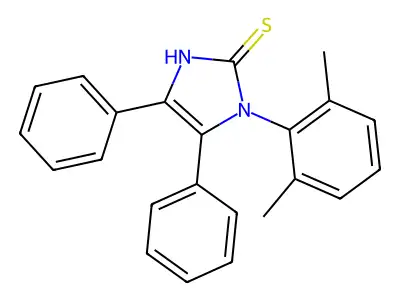1-(2,6-dimethylphenyl)-4,5-diphenyl-1H-imidazole-2-thiol structure
