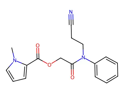 [2-[N-(2-cyanoethyl)anilino]-2-oxoethyl] 1-methylpyrrole-2-carboxylate structure