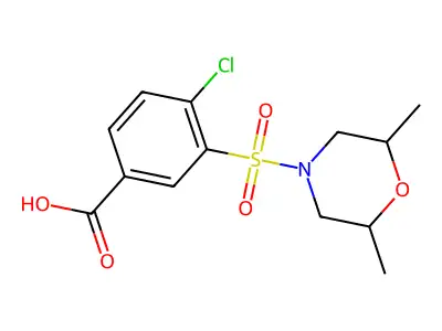 4-Chloro-3-[(2,6-dimethylmorpholin-4-yl)sulfonyl]benzoic acid structure