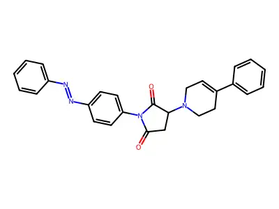 1-(4-phenyldiazenylphenyl)-3-(4-phenyl-3,6-dihydro-2H-pyridin-1-yl)pyrrolidine-2,5-dione structure