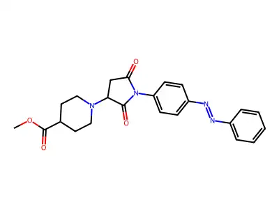 Methyl 1-[2,5-dioxo-1-(4-phenyldiazenylphenyl)pyrrolidin-3-yl]piperidine-4-carboxylate structure