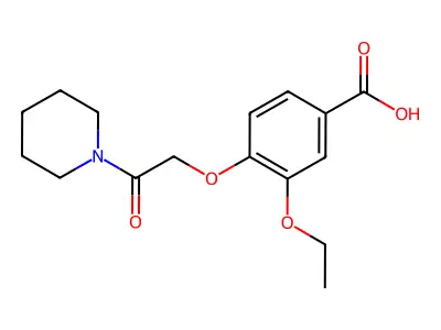 3-Ethoxy-4-(2-oxo-2-piperidin-1-ylethoxy)benzoic acid structure