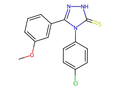 4-(4-chlorophenyl)-5-(3-methoxyphenyl)-4H-1,2,4-triazole-3-thiol structure